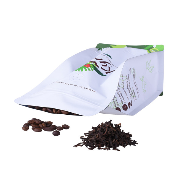 Sac kraft blanc personnalisé pour emballage de café biodégradable