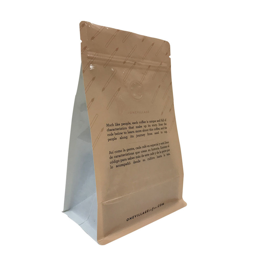 Sceau d'emballage à compost Waitrose de haute qualité de haute qualité Pagine de fond plat avec fermeture à glissière Malaisie de 12 oz sacs