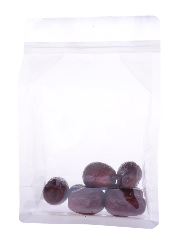 Nouveau design Sac de fenêtre kraft à fond plat Sacs ziplock biodégradables