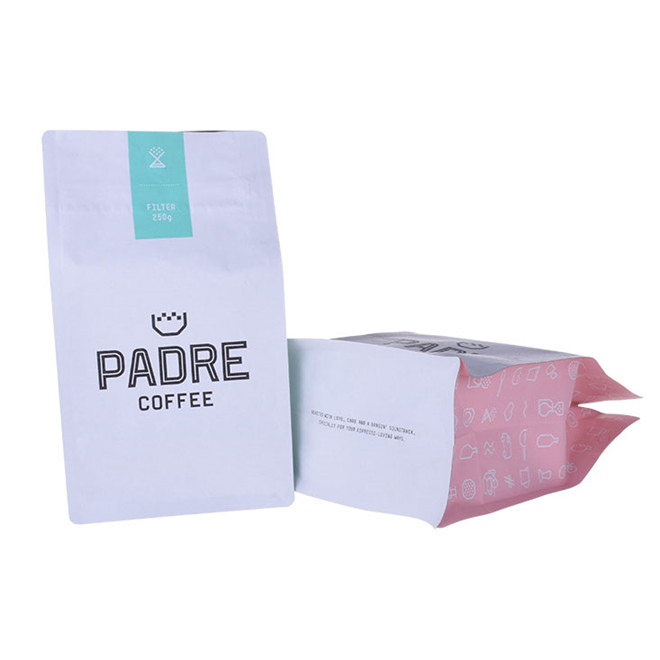 Sac de café en papier kraft durable avec zip de poche