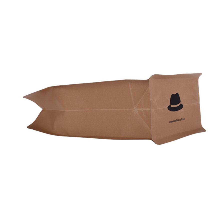 Sac à café en papier ziplock à fond plat avec logo personnalisé en gros