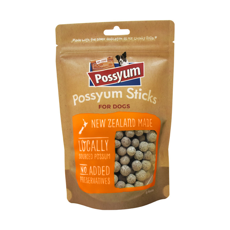 Sac d'emballage à fermeture éclair flexible à l'alimentation animale imprimée personnalisée à base de sucres dans l'amidon de maïs