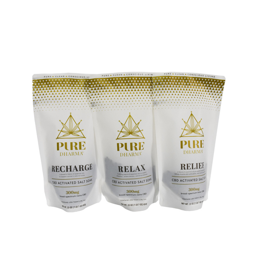 Meilleur prix compostable Creative Design Stand Up Bath Salt Pouche