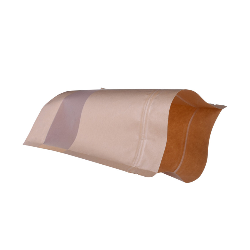 Sac de nourriture en papier kraft brun de haute qualité avec fenêtre en gros