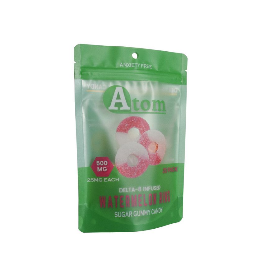 Impression colorée recyclable Sacs de bonbons debout refermables en gros