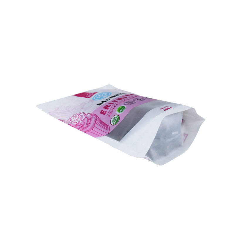 Sac de nourriture de production de production personnalisée recyclée avec fenêtre en gros en gros