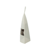 100 matériaux en papier kraft blanc biodégradable stand up emballage avec fenêtre transparente