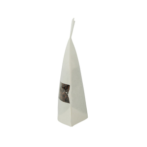 100 matériaux en papier kraft blanc biodégradable stand up emballage avec fenêtre transparente