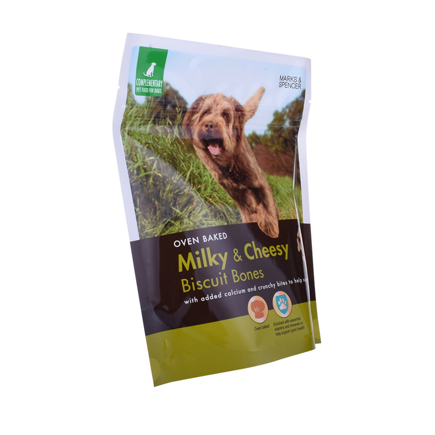 Eco Friendly Custom Design Green Stand Up Pet Food Packaging Canada Wholesale