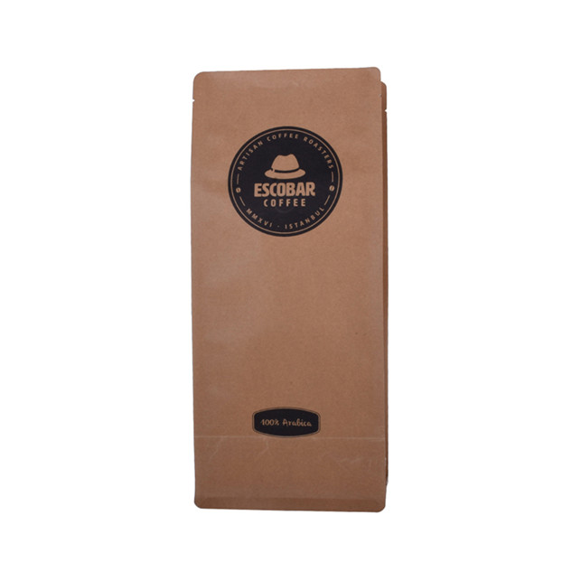 500g PLA Sac à café en papier kraft compostable avec fermeture éclair