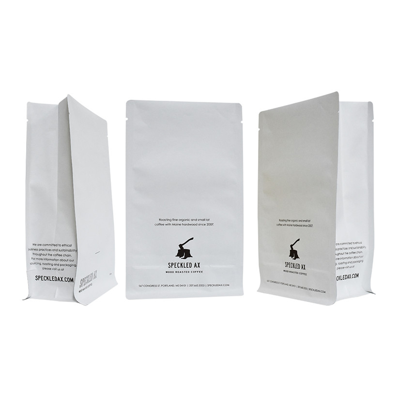 Sacs de café Kraft White Kraft PLA Zipper et Valve