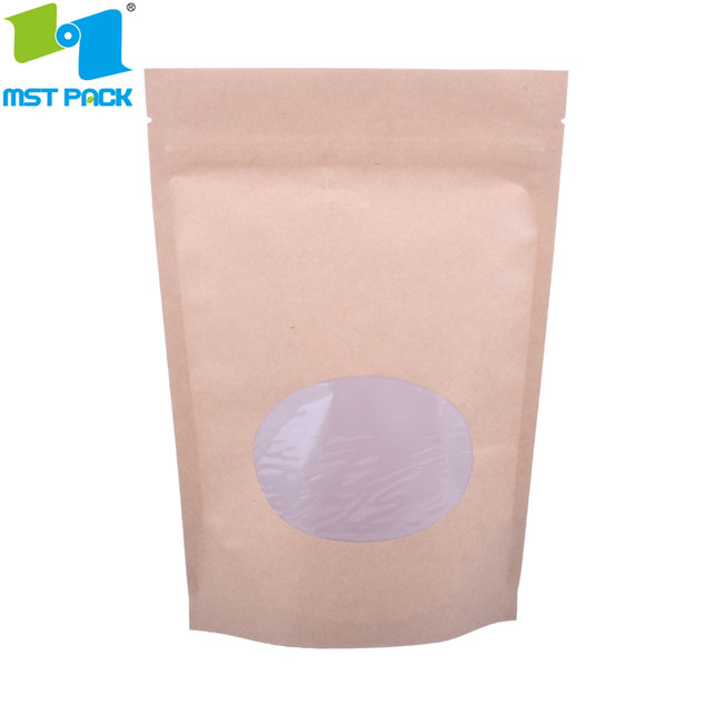 Sacs en papier kraft compostables non imprimés en stock pour les noix
