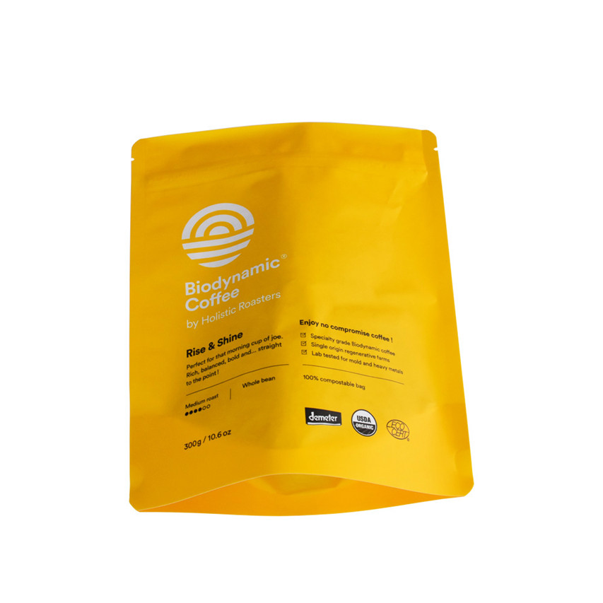 Feuille d'aluminium laminée en plastique biodégradable vs sac d'emballage personnalisé dégradable sac à café à vendre