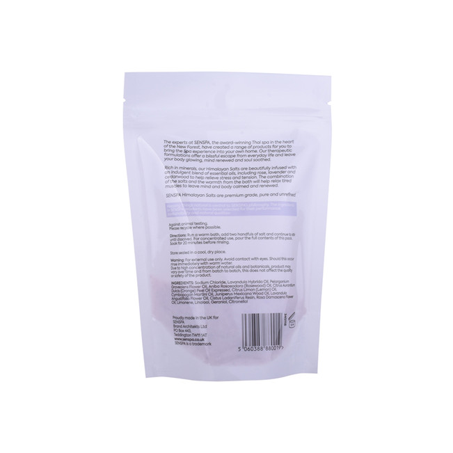 Finition mate complète renouvelable Clean Clean Cleanable Sacs de polypropylène refermables Sacs d'emballage d'épices Emballage de sel rose