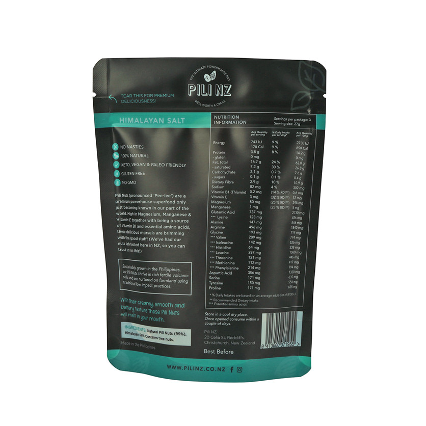 Emballage de matériaux laminés renouvelables pour fruits secs Plastique Sachets refermables Fruits secs Branding