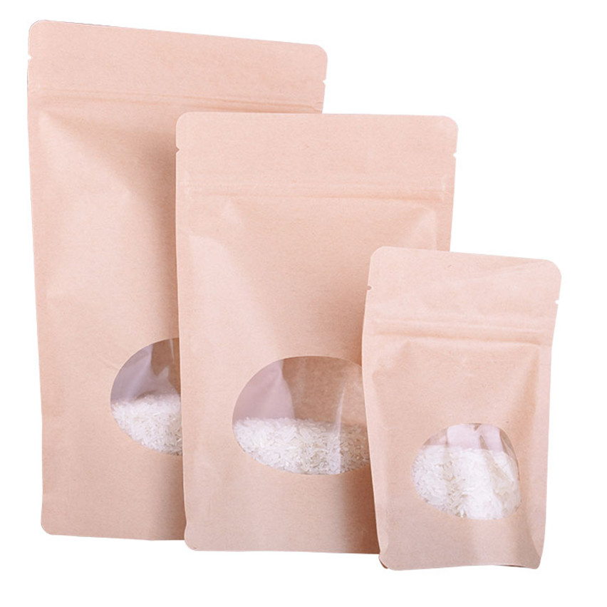 Meilleur prix Top Quality Ziplock Stand Up Paper Emballage Sacs avec fenêtre