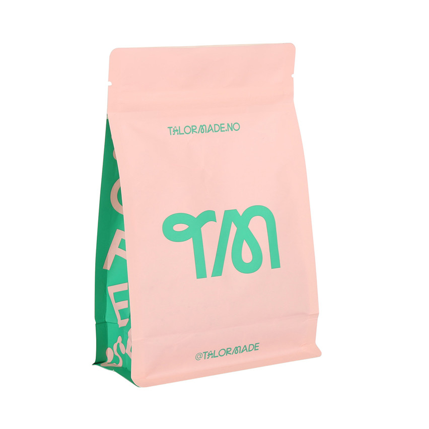 Eco Sacs de café à fond plat sur le logo personnalisé ECO COMPOSTABLE