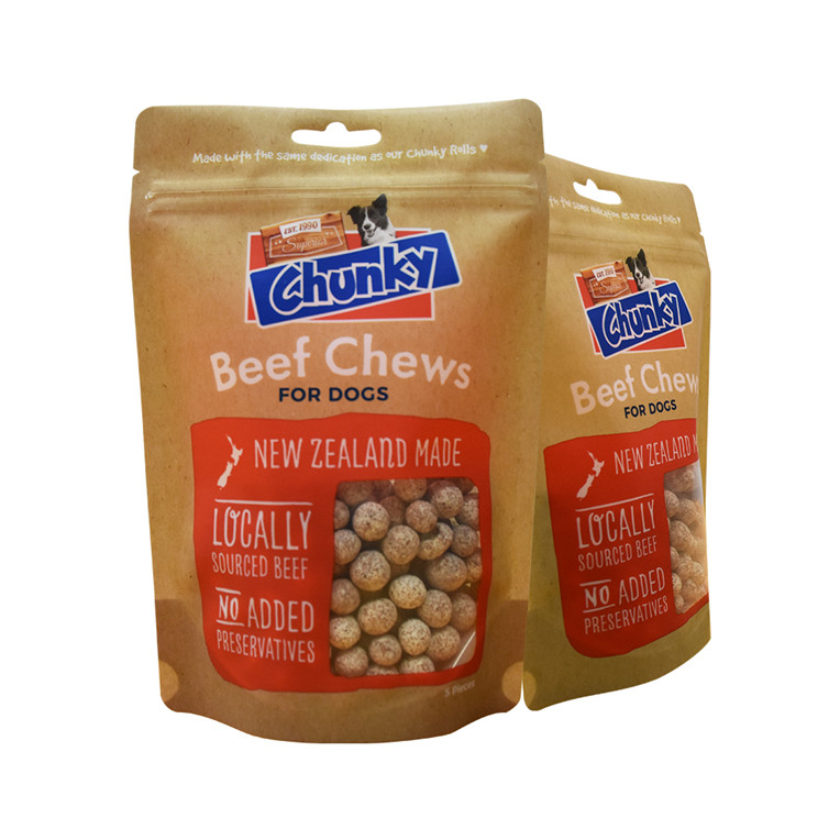 Sac d'emballage à fermeture éclair flexible à l'alimentation animale imprimée personnalisée à base de sucres dans l'amidon de maïs