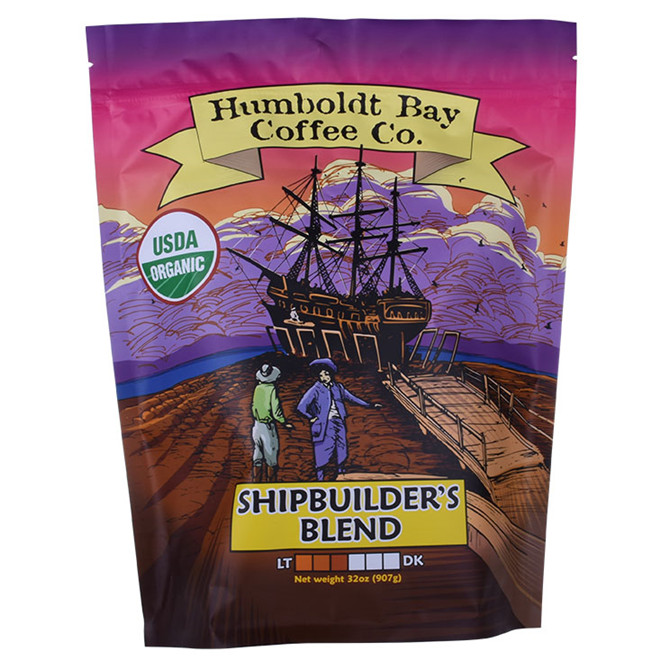 Éco-zip verrouillage zip kraft en papier de café avec impression mate