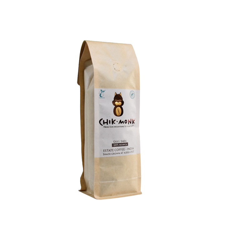 Plastique en plastique Small Zip Top Cellophane Gusset Sacs Pouche pour l'emballage de café