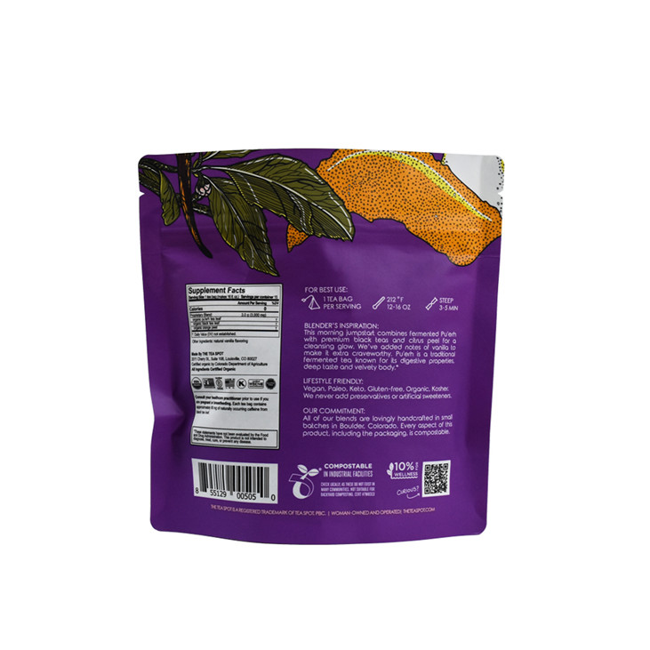 Fabricant d'emballage de poche de recyclage populaire PLA Biodégradable Sacs de thé personnalisés