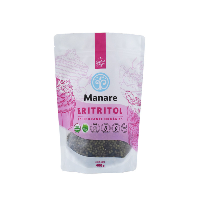 Sac de nourriture de production de production personnalisée recyclée avec fenêtre en gros en gros