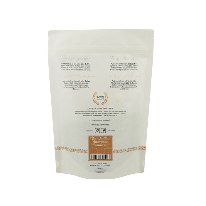 Primpt à imprimé numérique Emballage durable Indonésie 500G Coffee Dypack