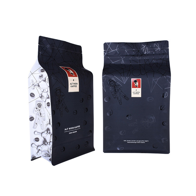 Emballage debout de 500g de café recyclé avec fond de boîte