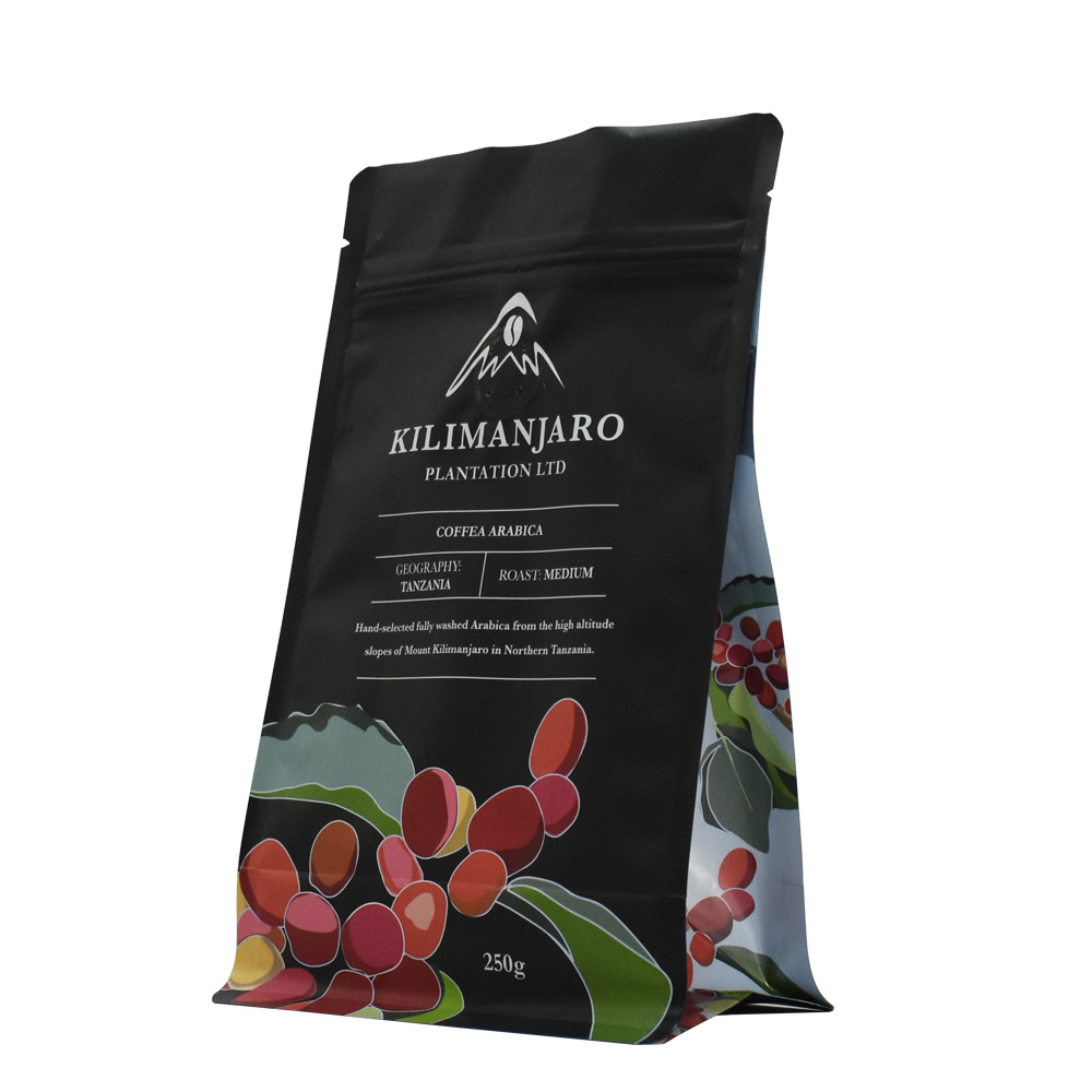 Coupure plat biodégradable à imprimé personnalisé avec sac à café de café sac à café multi-couleurs Bamboo Powder Biodégradable Sacs