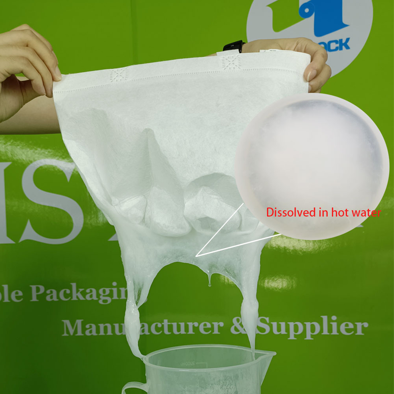 Sac à provisions en tissu non tissé PVA soluble dans l'eau de compost à la maison pour l'emballage de vêtement/boîte-cadeau
