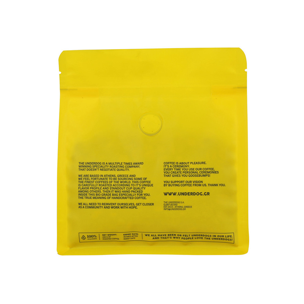 Excellent emballage en papier vert K Bottom Seal