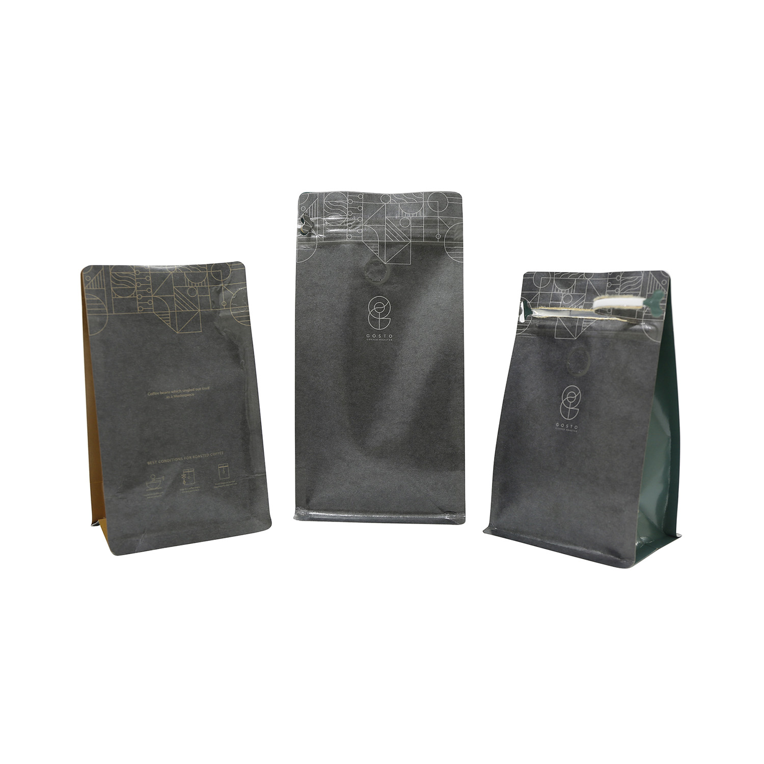Échantillons de pochette à zip standard sur le logo personnalisé