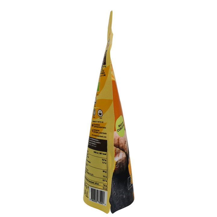 Sac d'emballage de papier de farine à fond plat réutilisable en gros de 200 g de farine