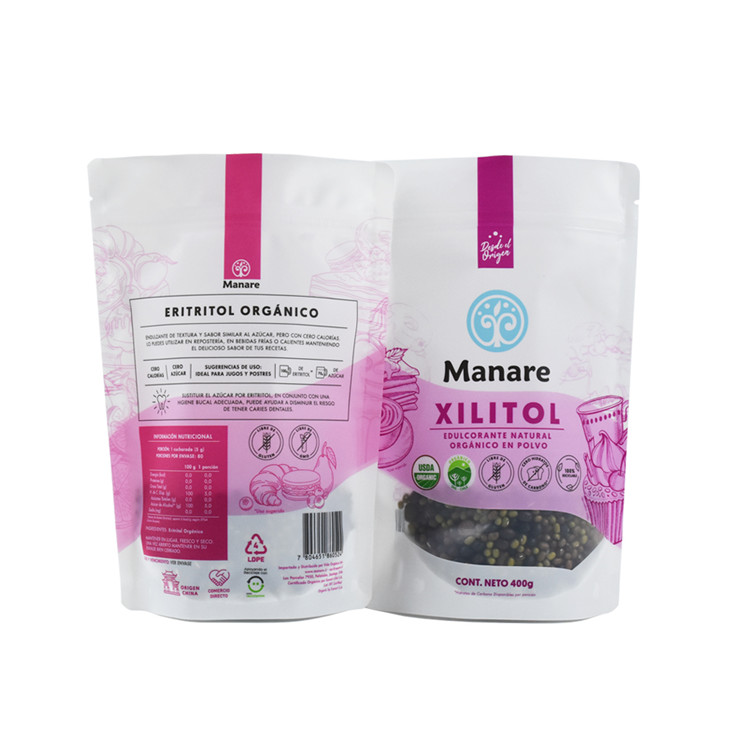 Échantillon gratuit fenêtre RIP Zip Clear Plastic Pack-Up Soupche d'emballage alimentaire congelé