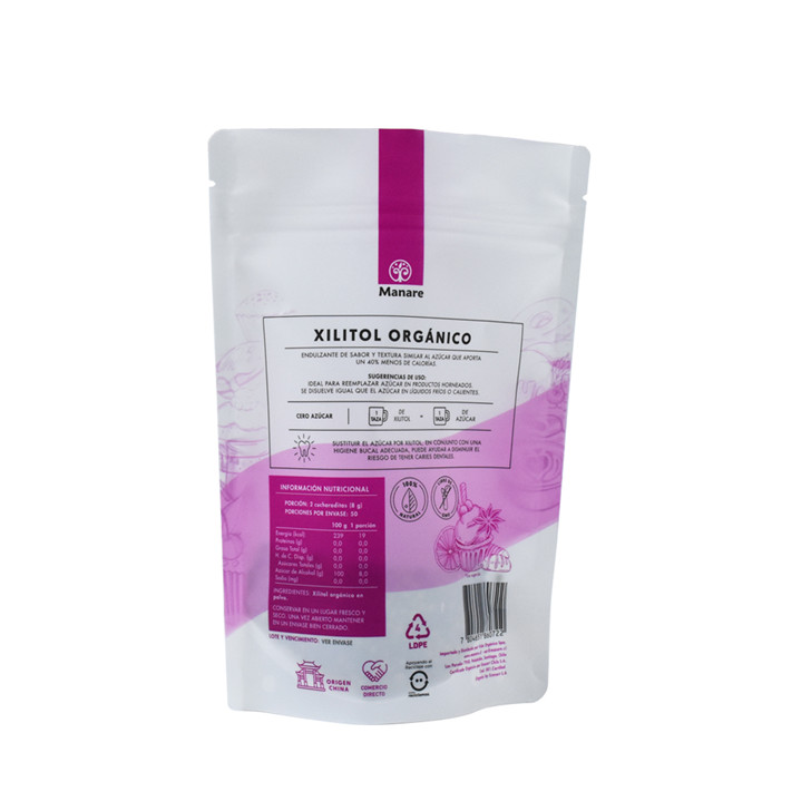 Foil d'impression personnalisée k sceau inférieur ziplock stand up pochet paquet de sac en plastique en aluminium pour nourriture