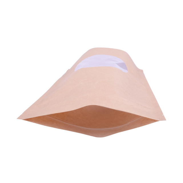 Sacs d'origine Kraft à compostable avec fenêtre semi-claire