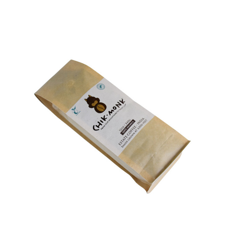 Impression mate K-Seal Flat Bottom Tin Tie Biodégradable Emballage Bagure de café 4 oz