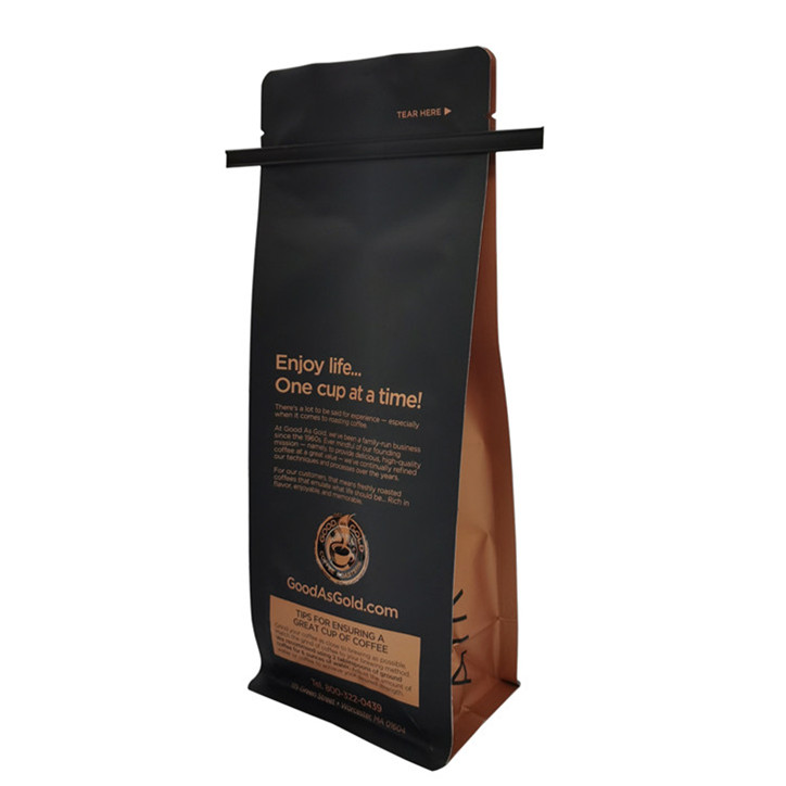 La toute nouvelle gravure imprime à fond plat en papier kraft en papier biodégradable d'emballage de squelle de café