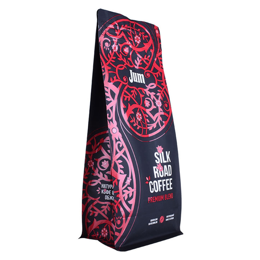 Production personnalisée Ziplock Flat Bottom Aluminium Foil Coffee Bag Wholesale