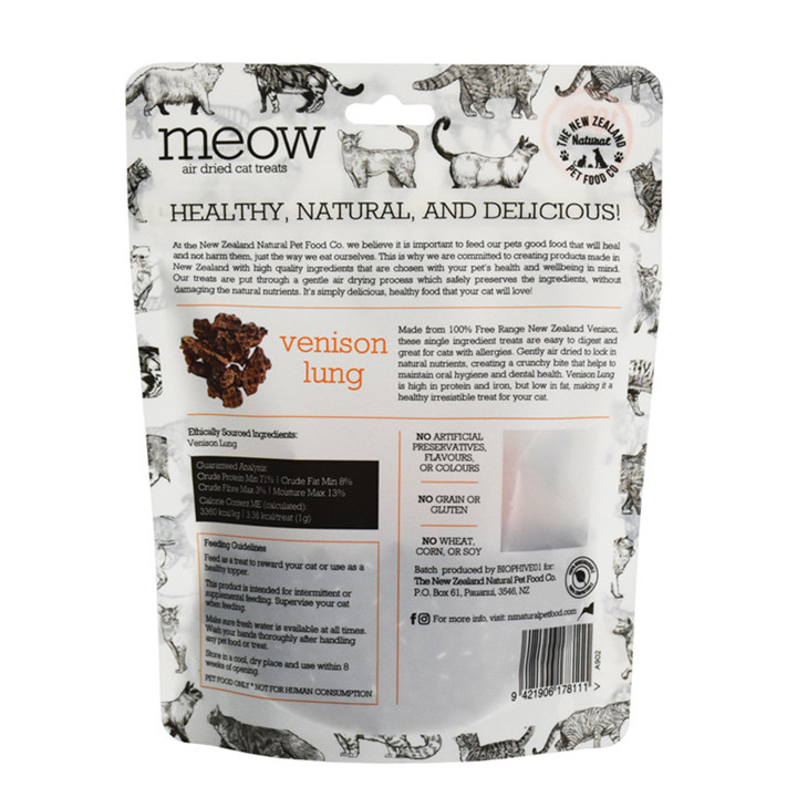 Le chat de haute qualité à base de bio traite le sac à glissière avec un encoche de larme