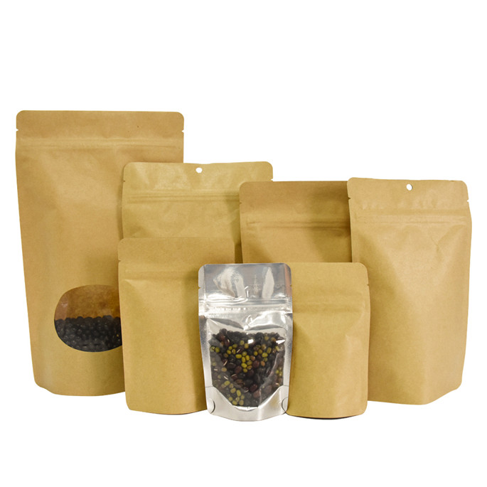 Échantillons gratuits de qualité alimentaire nouveau sac kraft brun recyclable