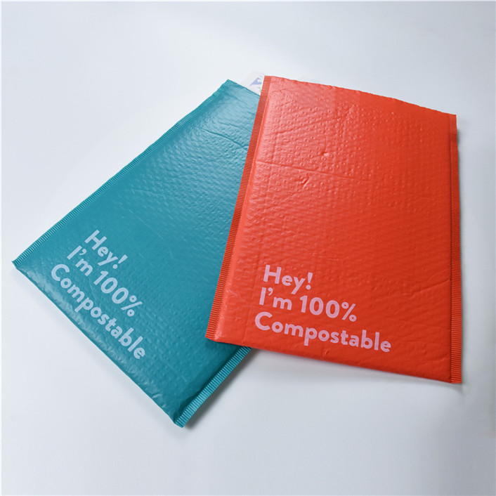 Sacs postals de port biodégradables durables Sacs de bulle imprimées avec volet