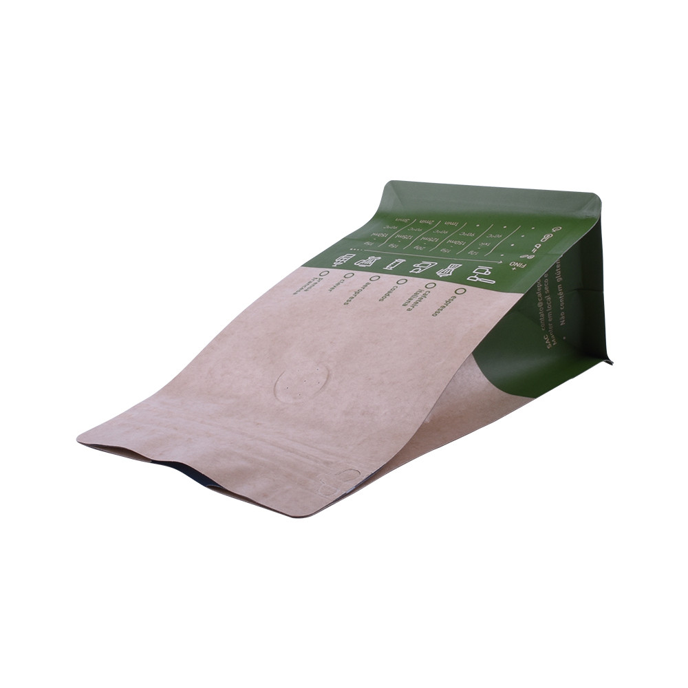 Foil en aluminium Sacs d'emballage de grains de café à fond plat avec soupape et ziplock