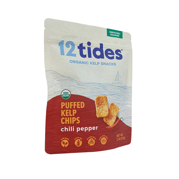 Sac de collation à biscuits composés 100% durable avec fermeture à glissière par personnalisation