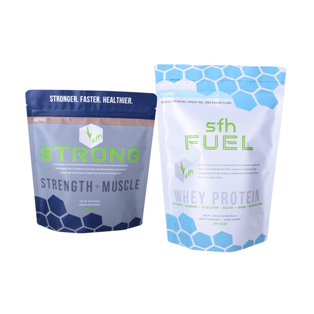 Sac de protéines de lactosérum nutrition en gros de Stand Up Up Up Nutrition avec fermeture éclair