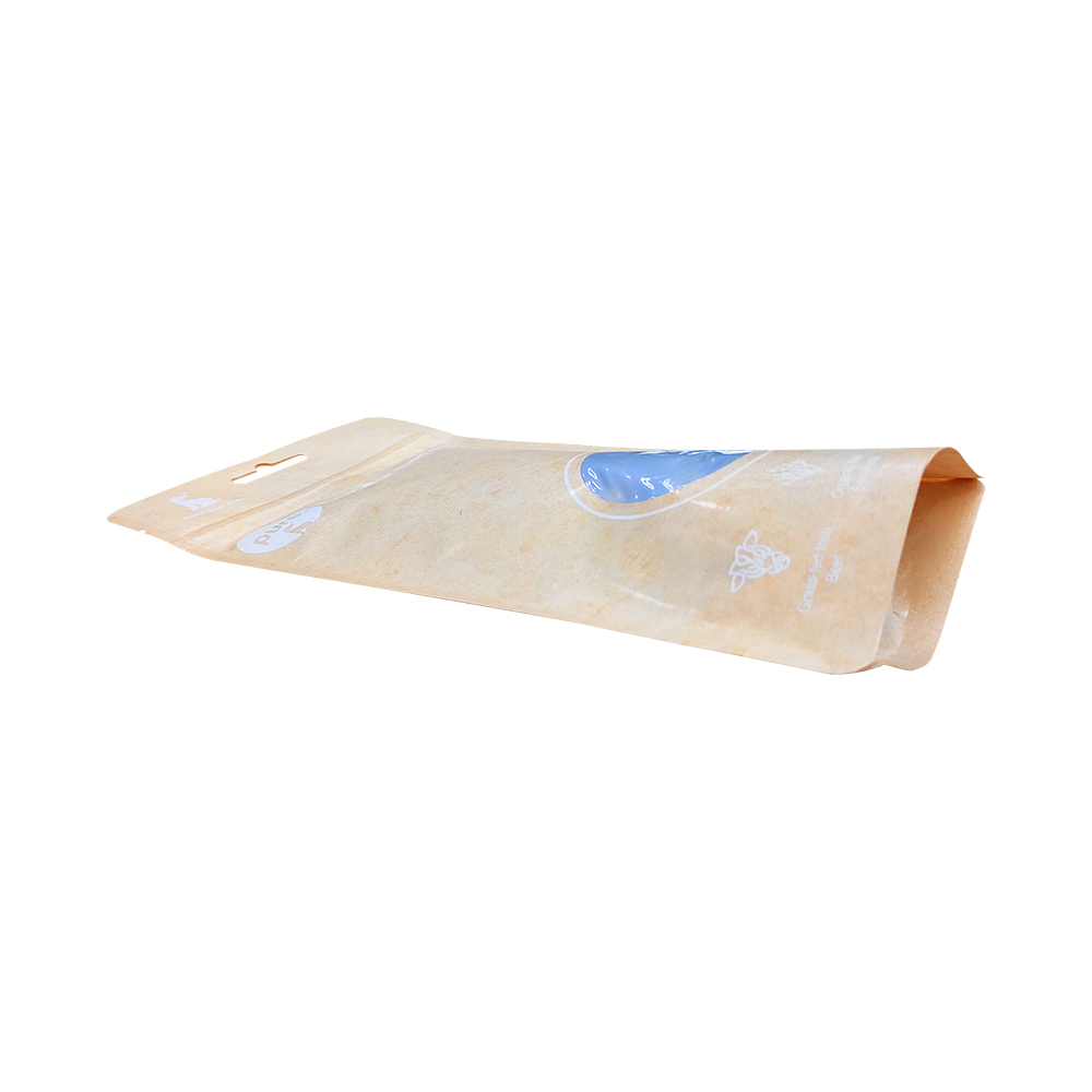 Sac de friandises pour animaux de compagnie en papier kraft Doypack 100 % compostable biodégradable/PLA