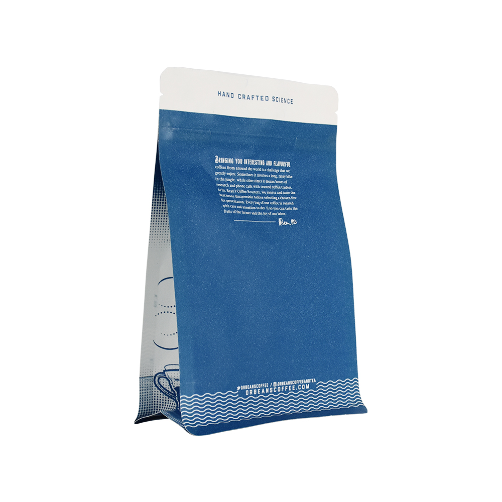 Eco Biodégradable Coffee Flat Bottom Sac