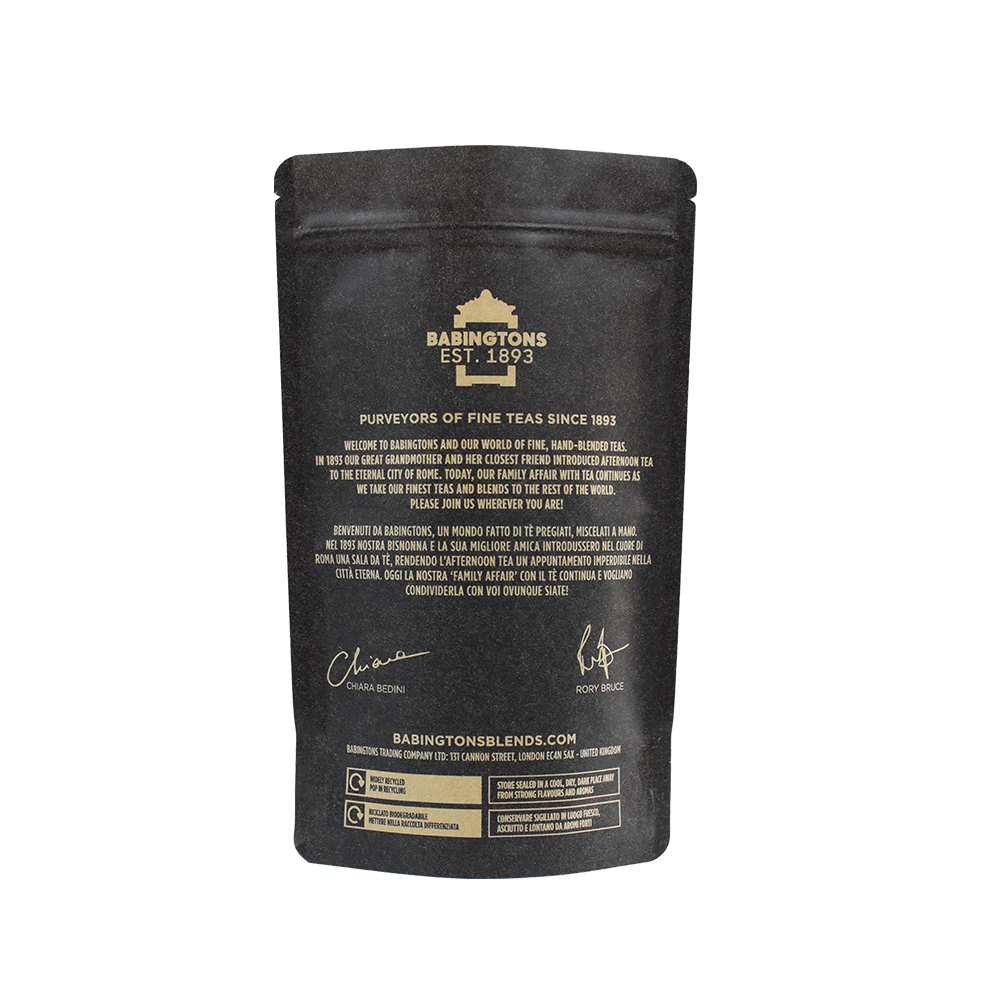 Biodégradable Kraft Paper Ziplock Sac Zipper Sac Sac Soucho Custom Logo et Design sur le papier Kraft directement Natural Feel Tea Emballage