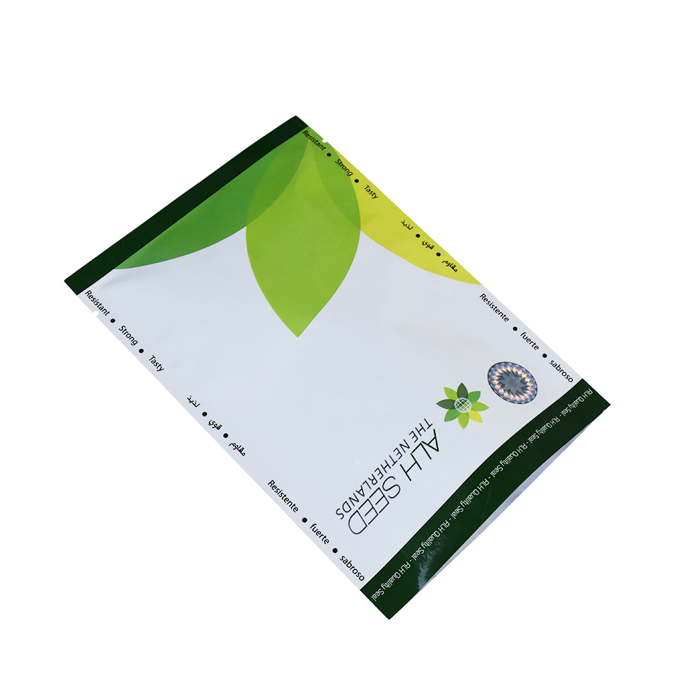 Sac de poche d'emballage de graines de légumes Mylar de conception personnalisée avec fermeture à glissière