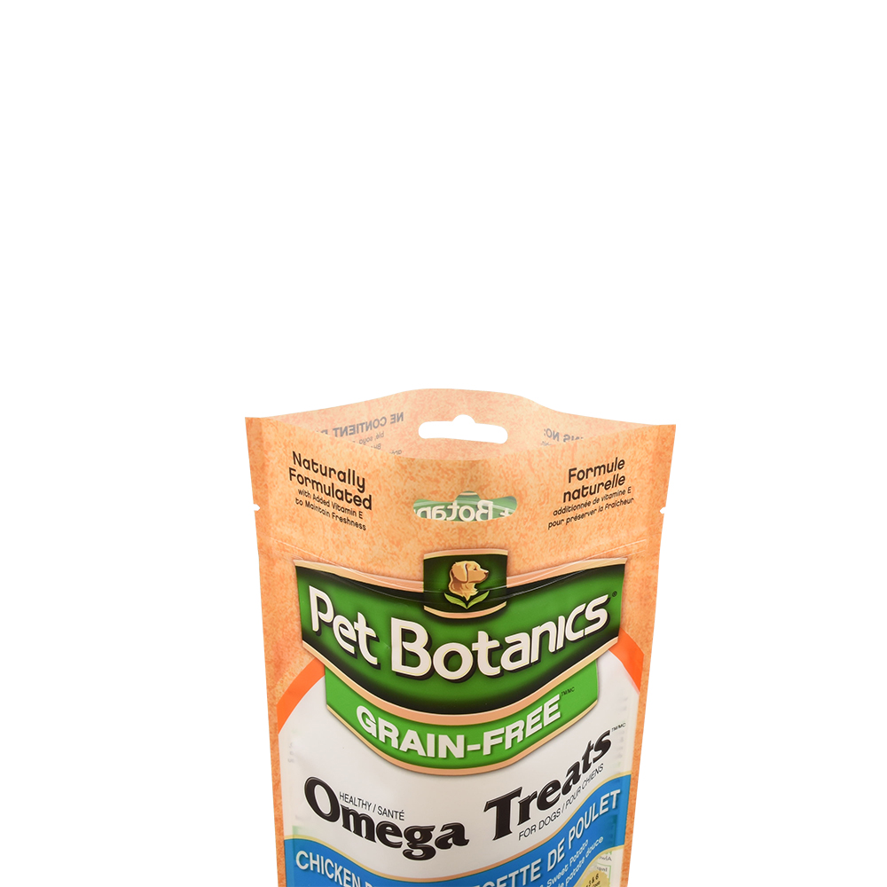 Emballage transparent de friandises pour chiens de bœuf séché par fenêtre avec encoche pour déchirure